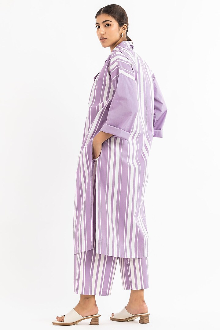 Lavender Printed Pants by Three at Pernia's Pop Up Shop