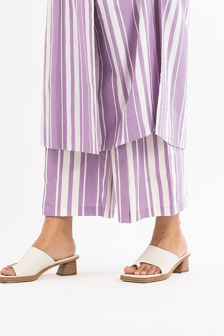Lavender Printed Pants by Three at Pernia's Pop Up Shop