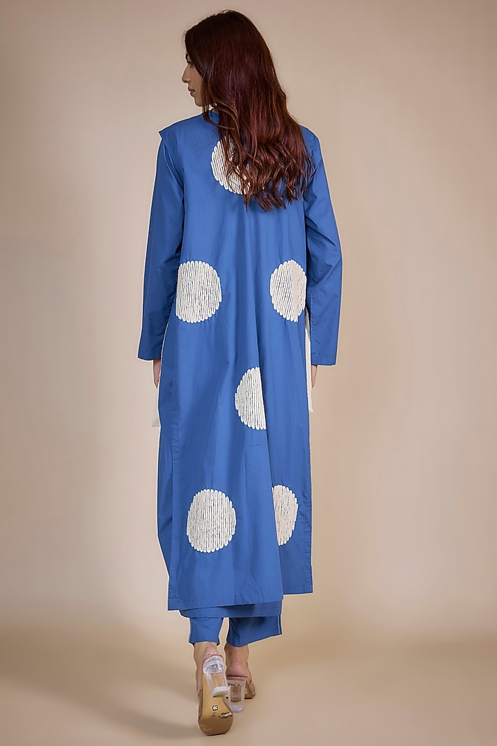 Electric Blue Cotton Poplin Overlay Tunic Set by Three at Pernia's Pop Up Shop