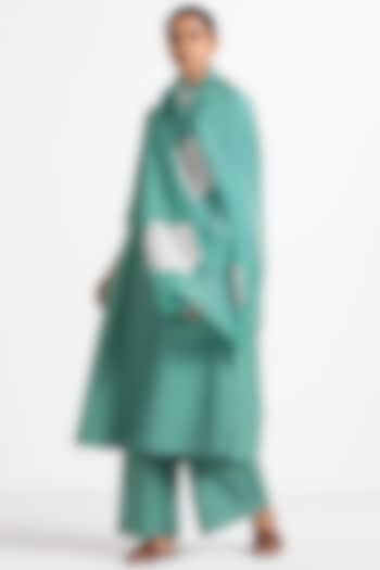 Mineral green Pintucked Tunic Set by Three at Pernia's Pop Up Shop
