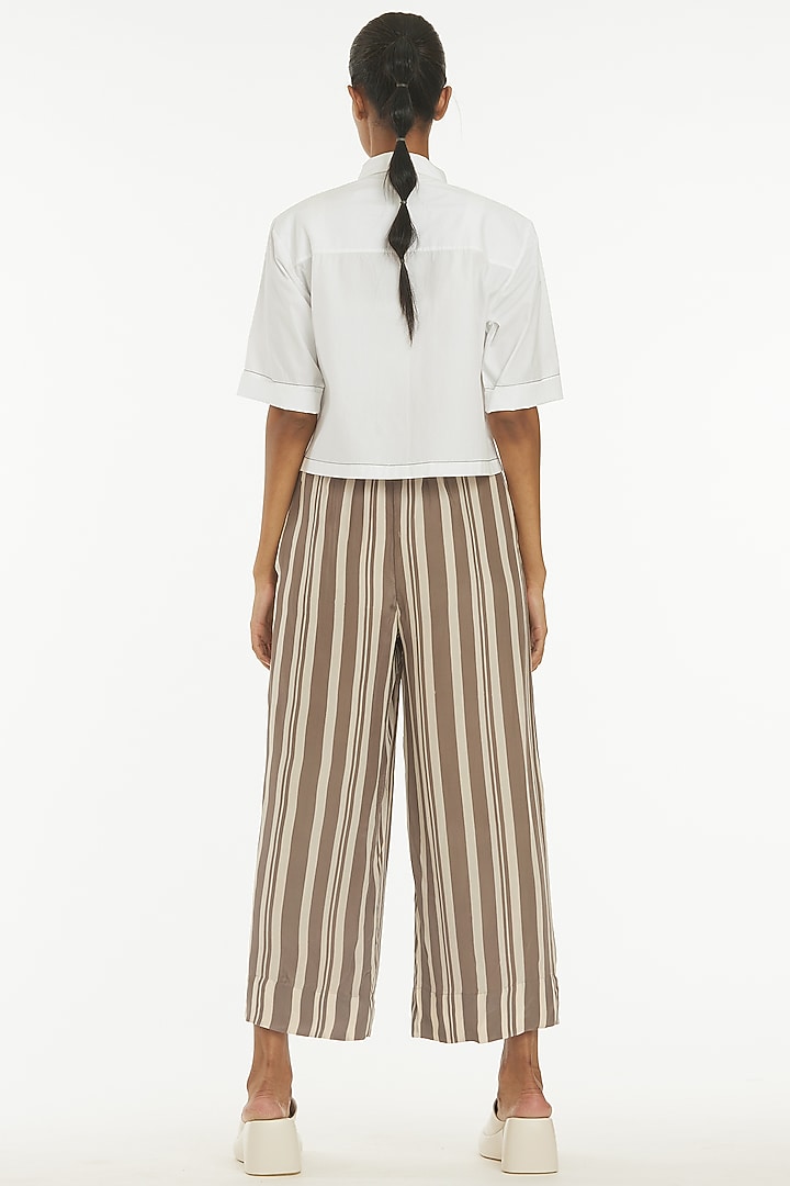 White Cotton Poplin Jacket Set by Three at Pernia's Pop Up Shop