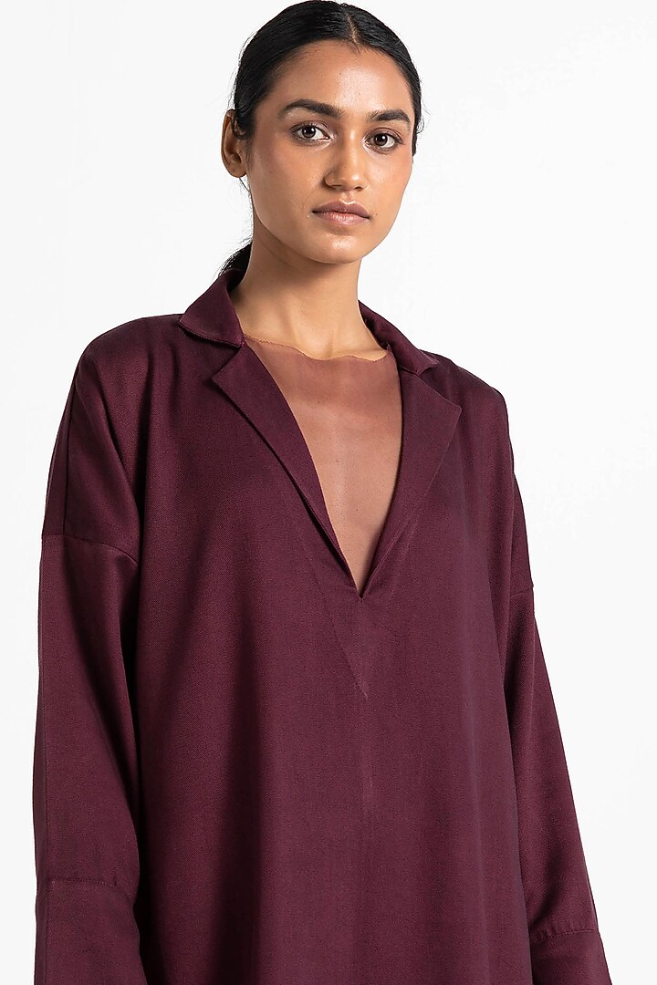 Wine Tencel Tunic by Three at Pernia's Pop Up Shop