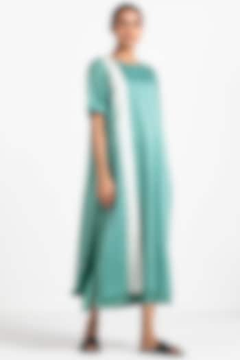 Mineral Green Double-Layered Summer Dress by Three at Pernia's Pop Up Shop