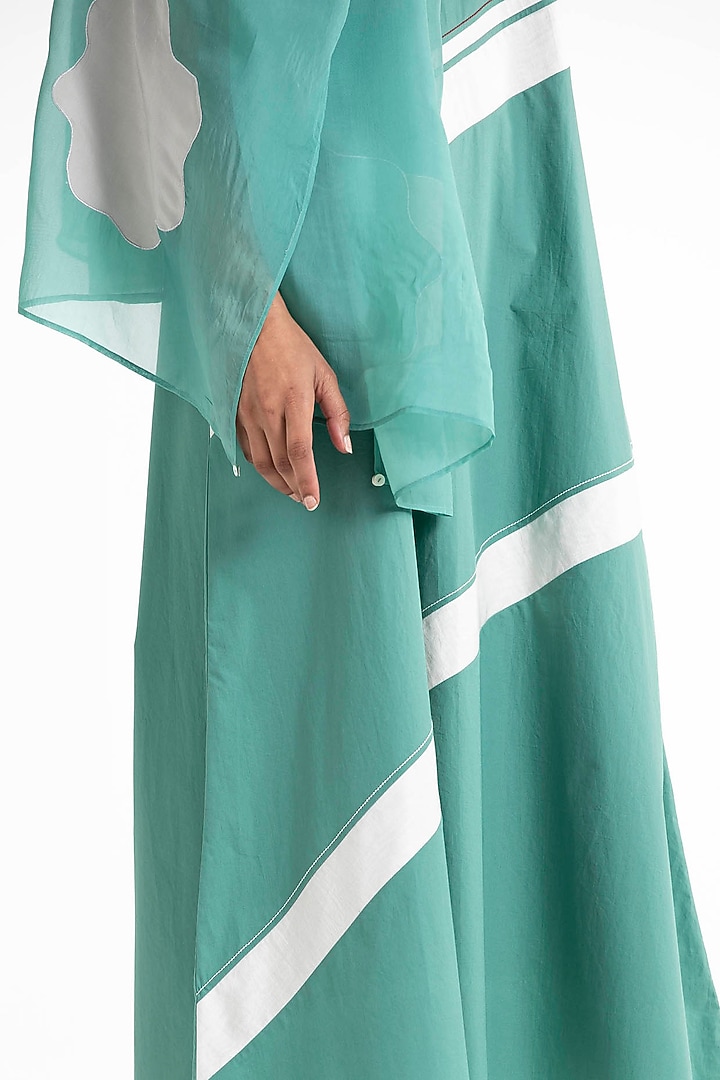 Mineral Green Applique Scarf by Three at Pernia's Pop Up Shop