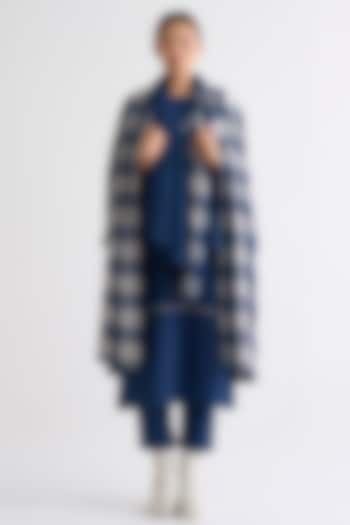 Navy Blue Melange Scarf by Three at Pernia's Pop Up Shop