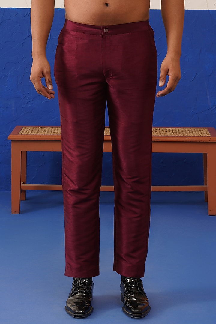 Pink-Maroon Gradient Imported Fabric Open Indowestern Set by The Ethnic Co at Pernia's Pop Up Shop
