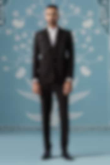 Brown Cotton Hand Embroidered Blazer Set by The Ethnic Co at Pernia's Pop Up Shop