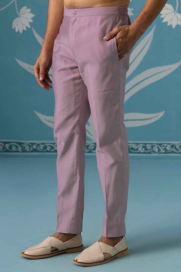 Pastel Lavender Poly Cotton Embroidered Wedding Indowestern Set by The Ethnic Co at Pernia's Pop Up Shop