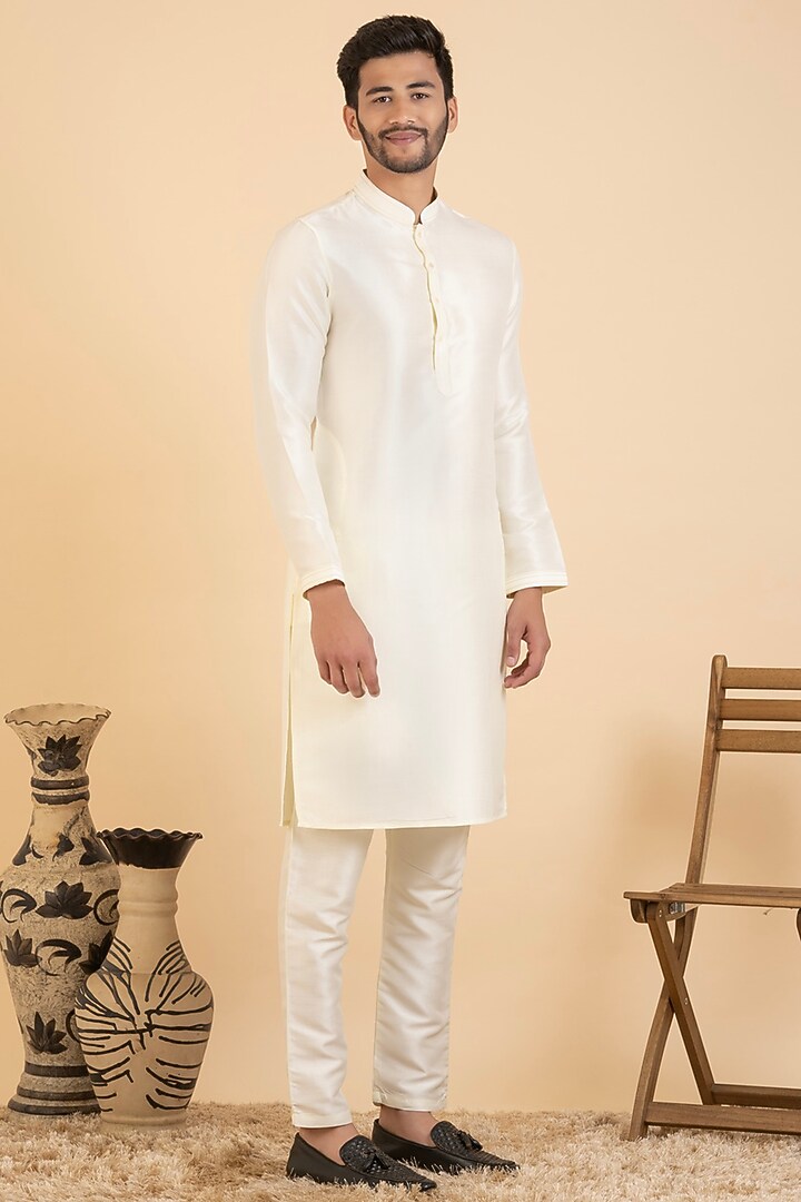 Light Blue Silk & Polyester Chikankari Bundi Jacket Set by The Ethnic Co at Pernia's Pop Up Shop