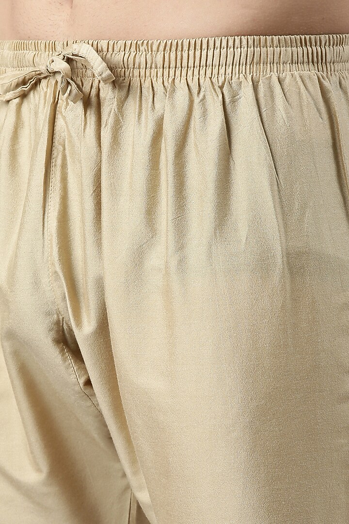 Cream Silk Blend Nehru Jacket Set by The Ethnic Co at Pernia's Pop Up Shop