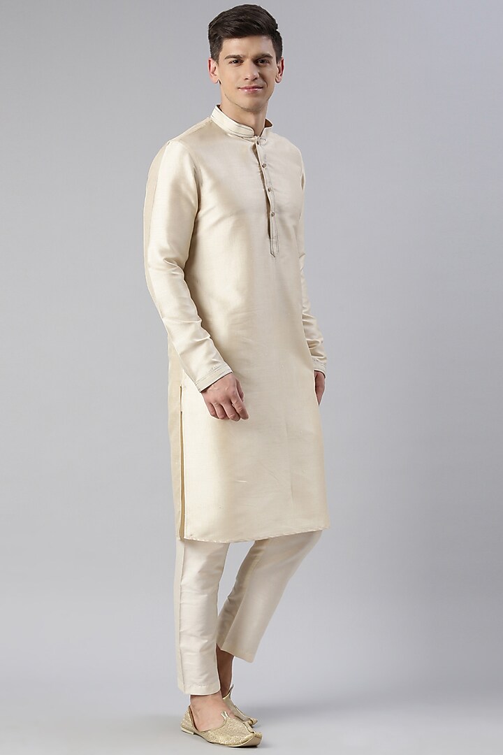 Grey Banarasi Jacquard Nehru Jacket Set by The Ethnic Co at Pernia's Pop Up Shop