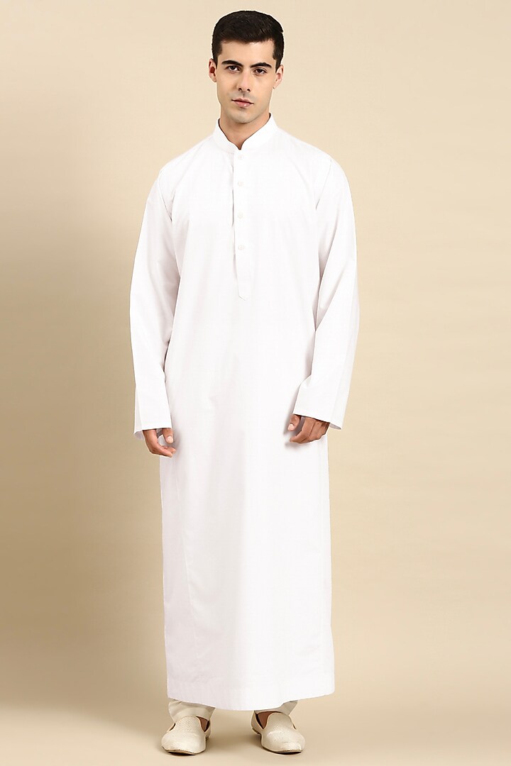 White Pure Cotton Jubba Kurta Set Design By The Ethnic Co At Pernia's 