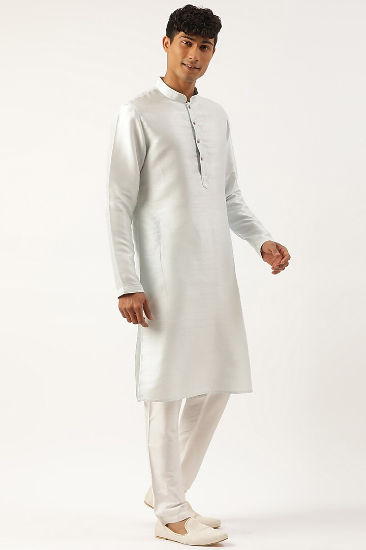 Cream Silk Cotton Embroidered Bundi Jacket Set by The Ethnic Co at Pernia's Pop Up Shop