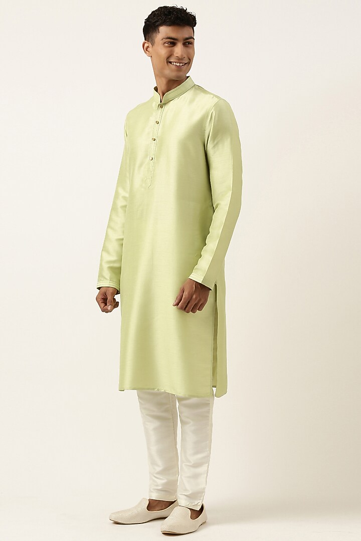 Cream Silk Cotton Embroidered Indowestern Set by The Ethnic Co at Pernia's Pop Up Shop