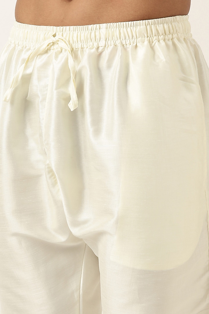 Cream Silk Cotton Embroidered Indowestern Set by The Ethnic Co at Pernia's Pop Up Shop