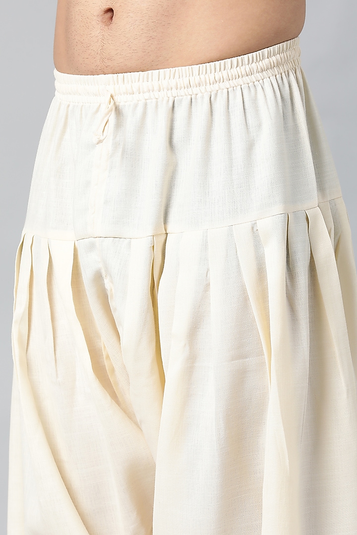 Cream Silk Cotton Bundi Jacket Set by The Ethnic Co at Pernia's Pop Up Shop