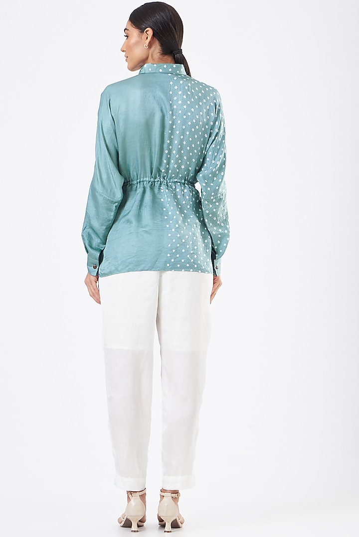 Ocean Blue Silk Printed Top by The Pot Plant at Pernia's Pop Up Shop