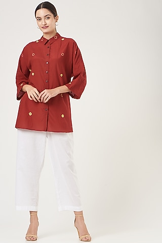 Red Bandhani Top by The Pot Plant
