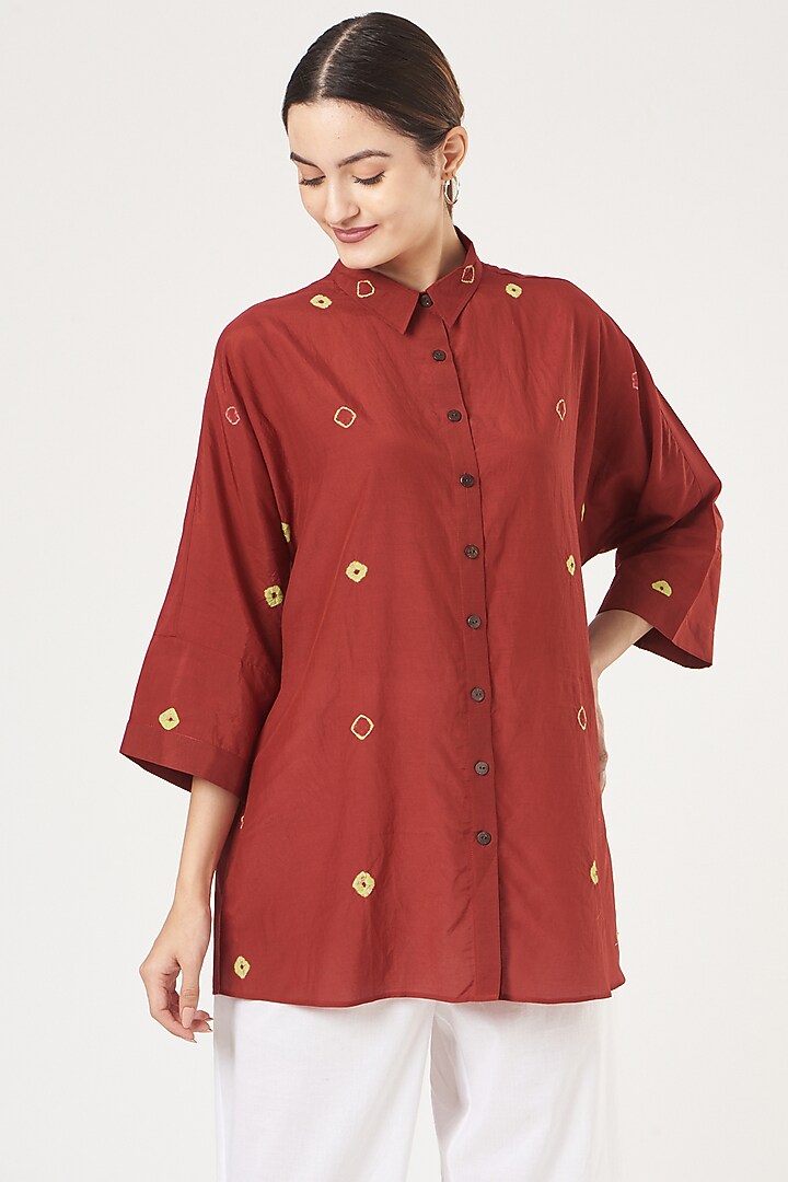 Red Bandhani Top by The Pot Plant at Pernia's Pop Up Shop