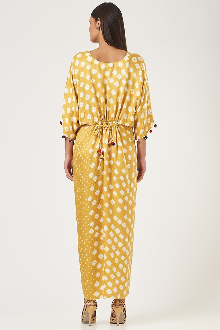 Mustard Yellow Bandhani Summer Dress by The Pot Plant at Pernia's Pop Up Shop