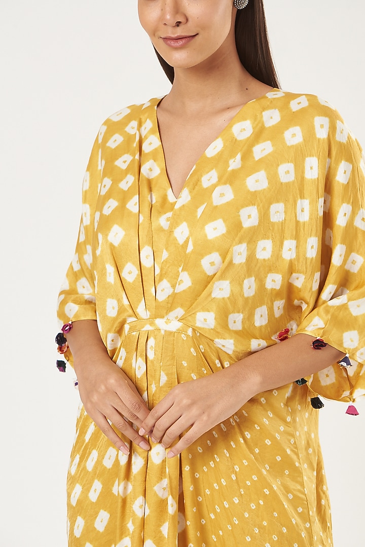 Mustard Yellow Bandhani Summer Dress by The Pot Plant at Pernia's Pop Up Shop