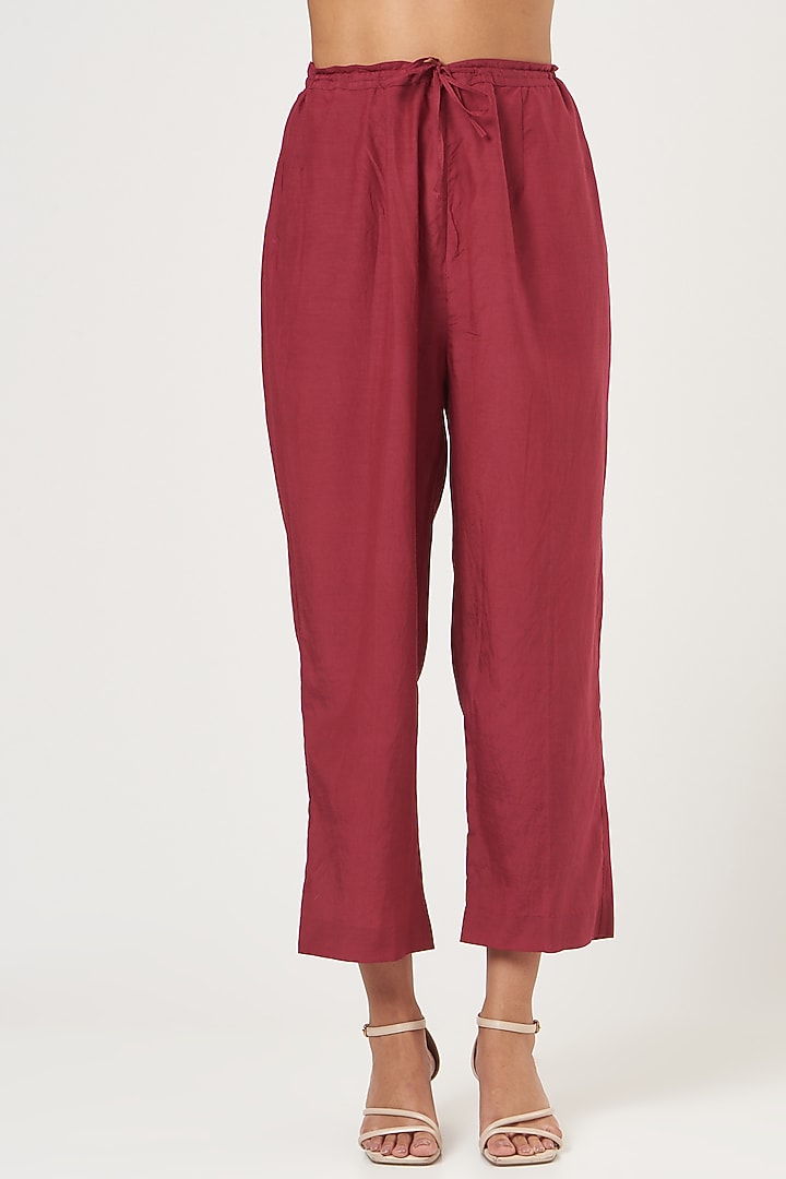 Wine Bandhani Top by The Pot Plant at Pernia's Pop Up Shop
