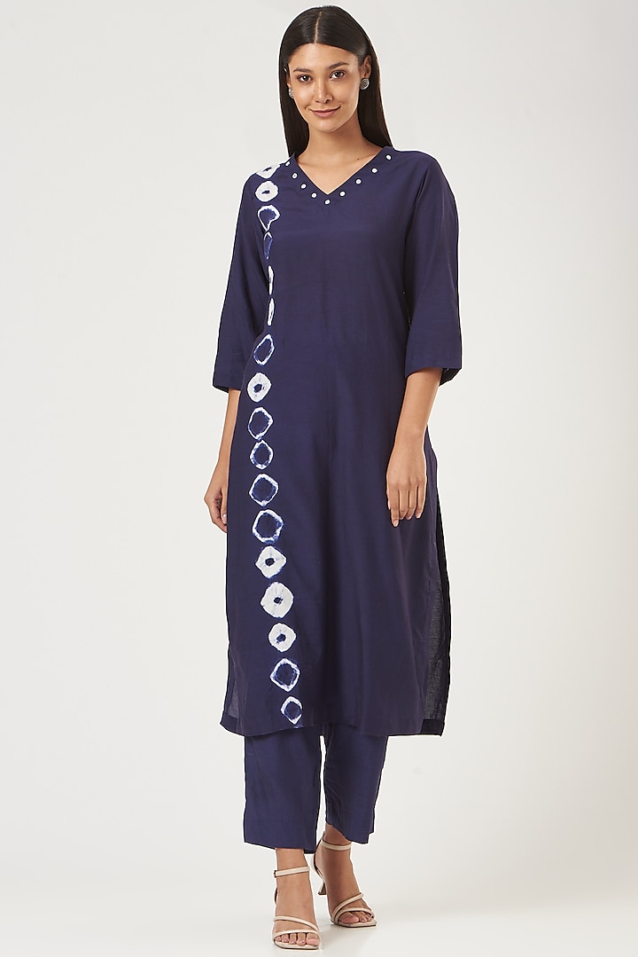 Blue Shibori Kurta Set by The Pot Plant