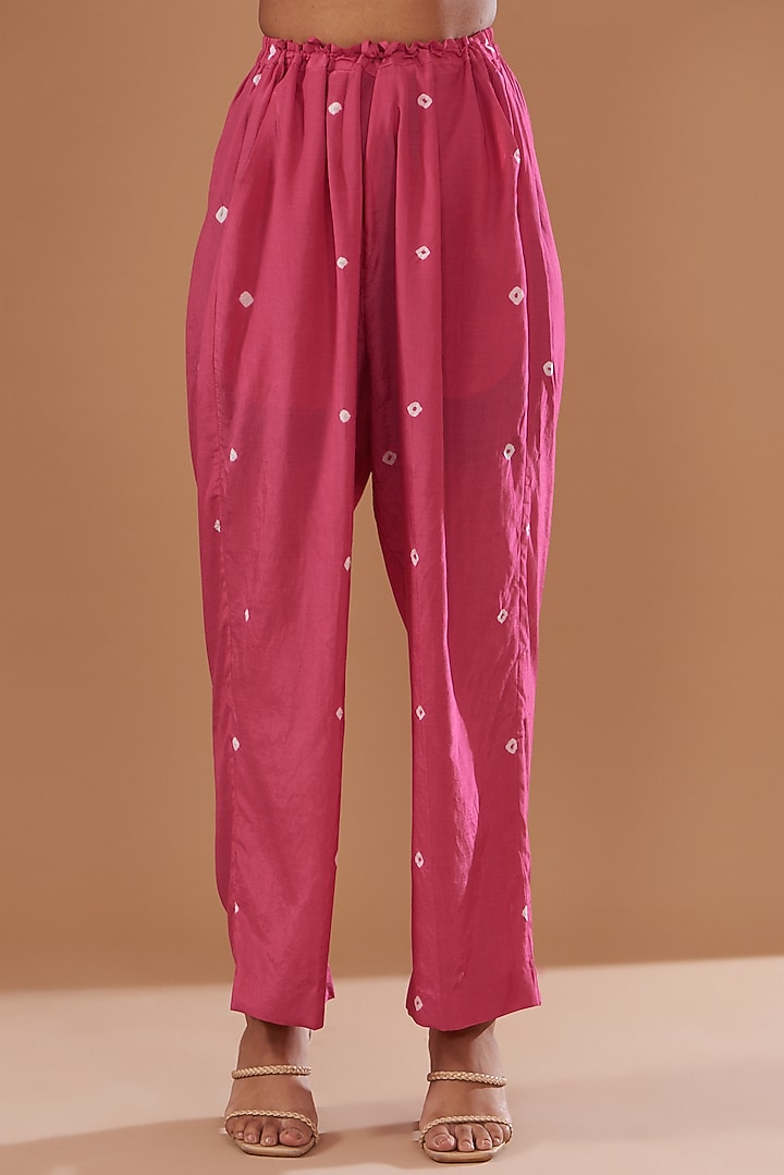 Pink Cotton Silk Printed Kurta Set by The Pot Plant at Pernia's Pop Up Shop