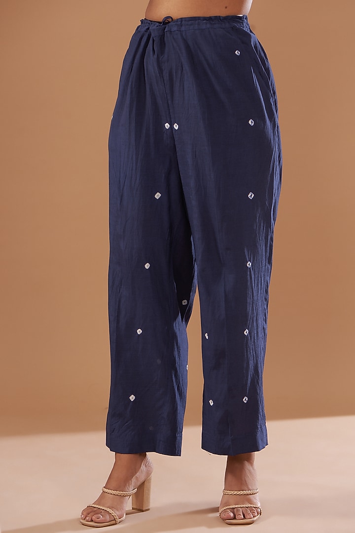 Blue Cotton Silk Printed Kurta Set by The Pot Plant at Pernia's Pop Up Shop