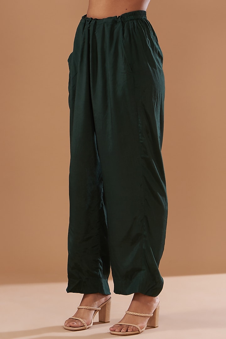 Purple & Green Ombre Cotton Silk Embroidered Kurta Set by The Pot Plant at Pernia's Pop Up Shop