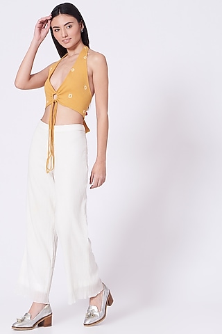 Mustard Hand-Done Shibori Bralette by The Pot Plant