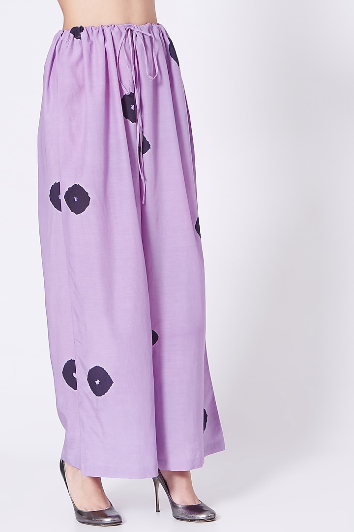 Lilac Hand-Done Shibori Pants by The Pot Plant at Pernia's Pop Up Shop