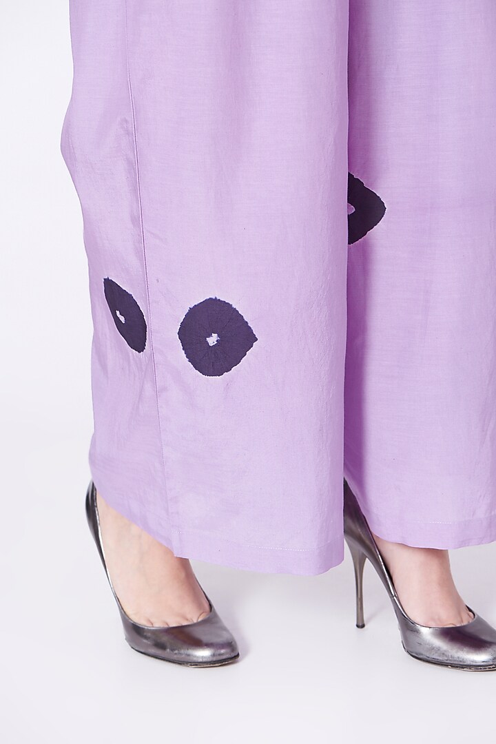 Lilac Hand-Done Shibori Pants by The Pot Plant at Pernia's Pop Up Shop