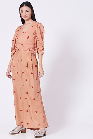 Peach Flared Pants by The Pot Plant