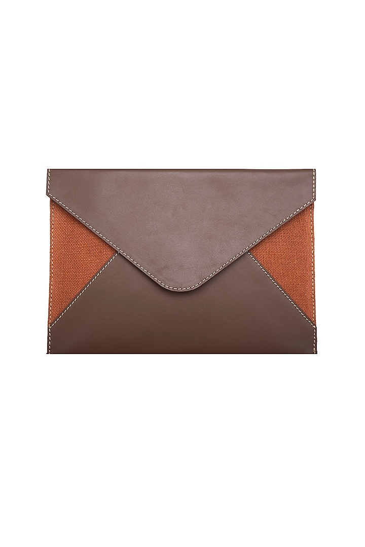 Rust Cross Body Clutch With Velcro Closure by The House of Ganges