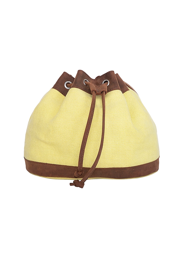 Yellow Sling Bucket Bag by The House of Ganges