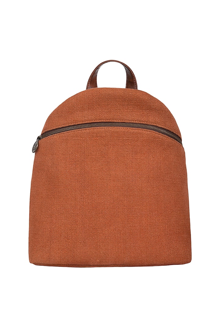 Rust Soft Jute Backpack by The House of Ganges