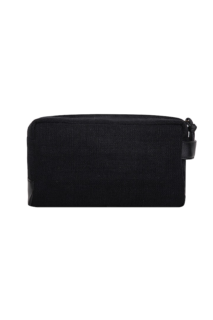 Black Faux Leather Pouch by The House of Ganges