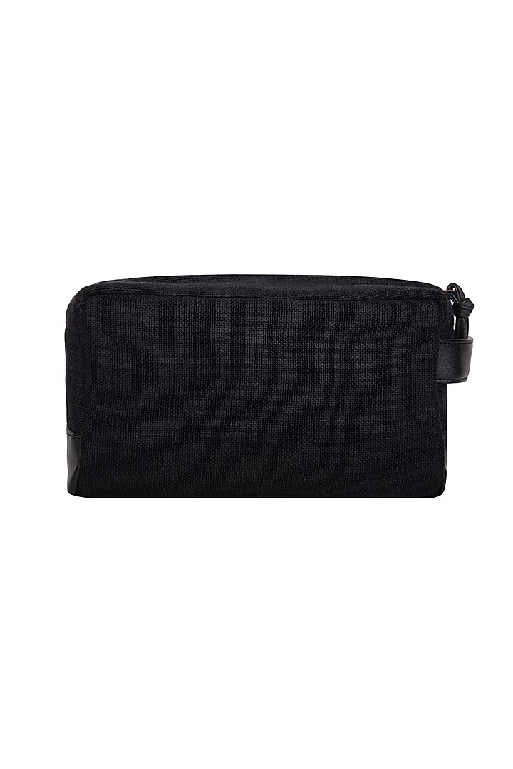 Black Faux Leather Pouch by The House of Ganges at Pernia's Pop Up Shop