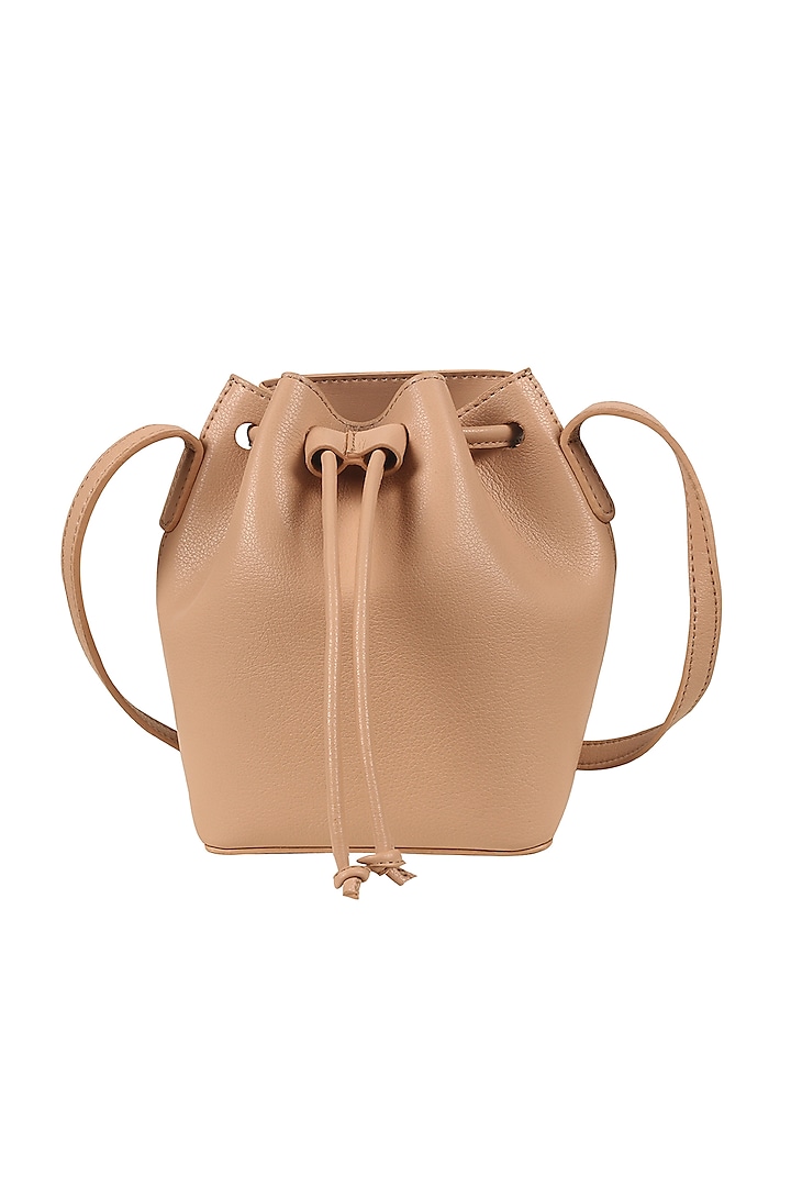 Nude Cross Body Bucket Bag by The House of Ganges