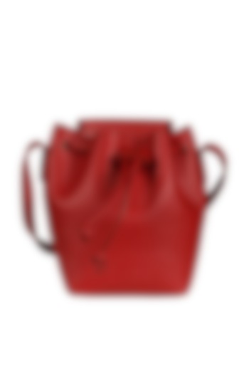 Jam Red Cross Body Bucket Bag by The House of Ganges