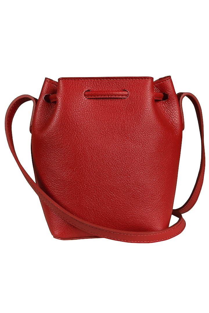 Jam Red Cross Body Bucket Bag by The House of Ganges at Pernia's Pop Up Shop