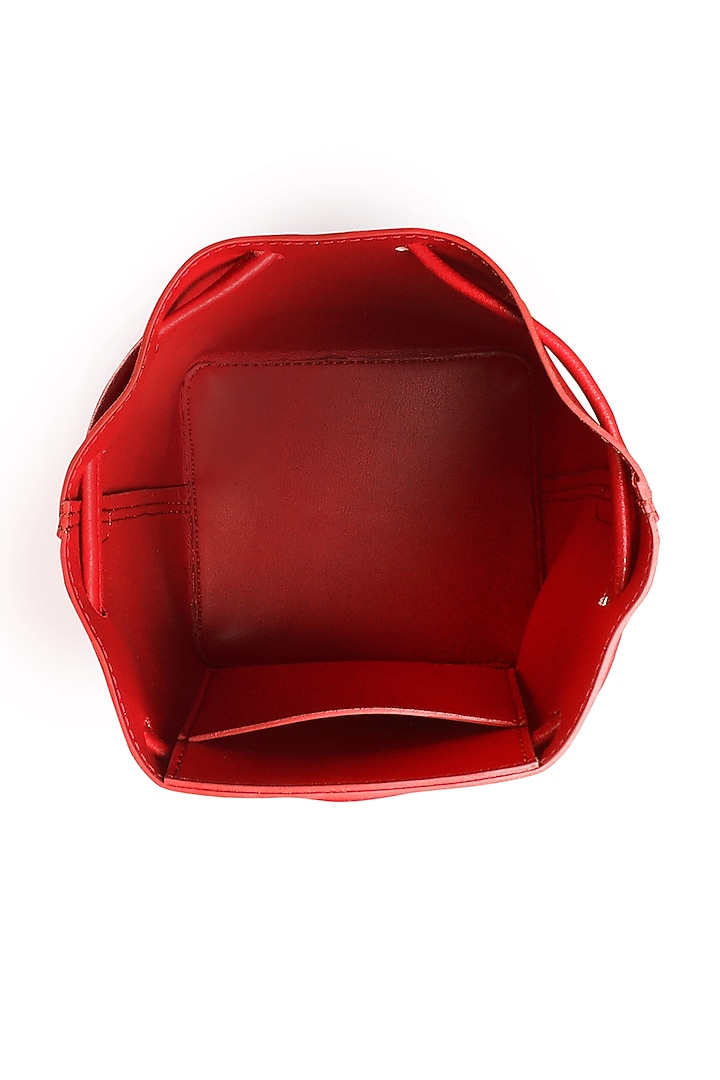 Jam Red Cross Body Bucket Bag by The House of Ganges at Pernia's Pop Up Shop
