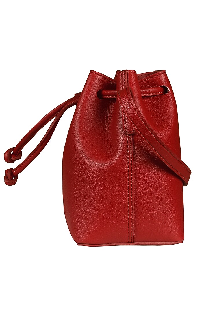 Jam Red Cross Body Bucket Bag by The House of Ganges at Pernia's Pop Up Shop