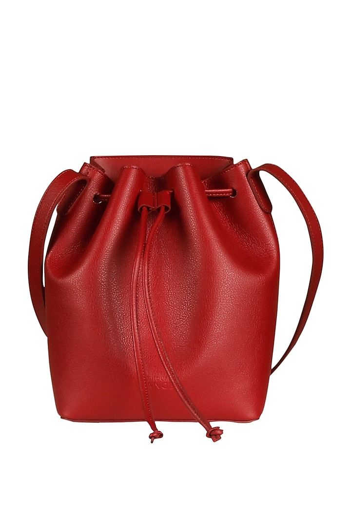 Red Cross Body Bucket Bag by The House of Ganges