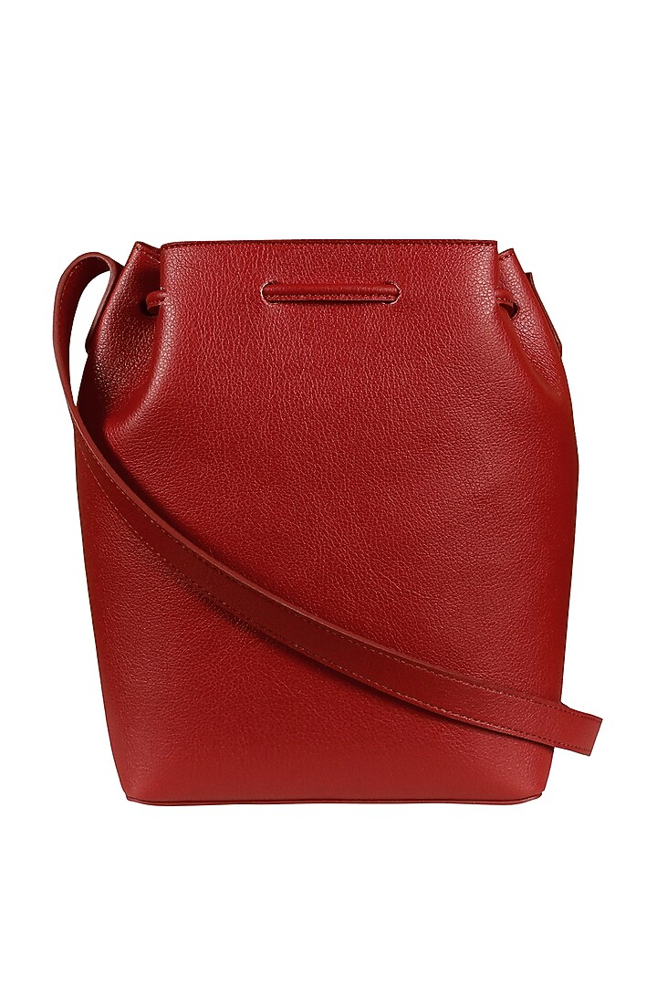 Red Cross Body Bucket Bag by The House of Ganges at Pernia's Pop Up Shop