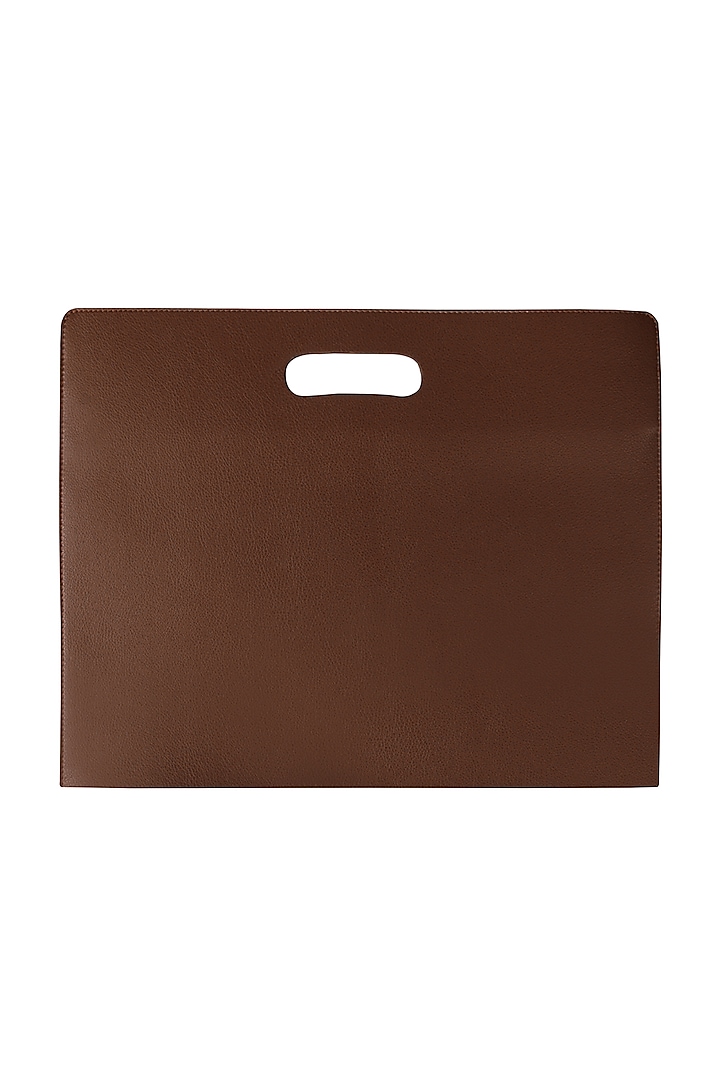 Cocoa Brown Handcrafted Laptop Sleeves by The House Of Ganges