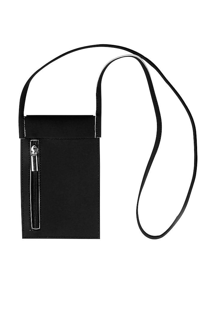 Pitch Black Mobile Case With Sling Handle by The House Of Ganges at Pernia's Pop Up Shop