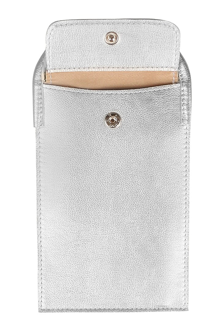 Silver Mobile Case With Sling Handle by The House Of Ganges at Pernia's Pop Up Shop
