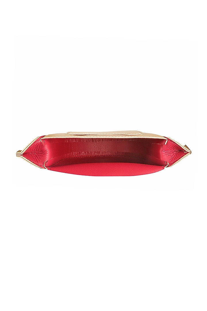 Gold Sling Bag With Button Closure by The House Of Ganges at Pernia's Pop Up Shop